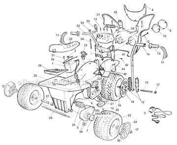 Page A Diagram and Parts List for 74850-84850  Power Wheels Ride-On Cars